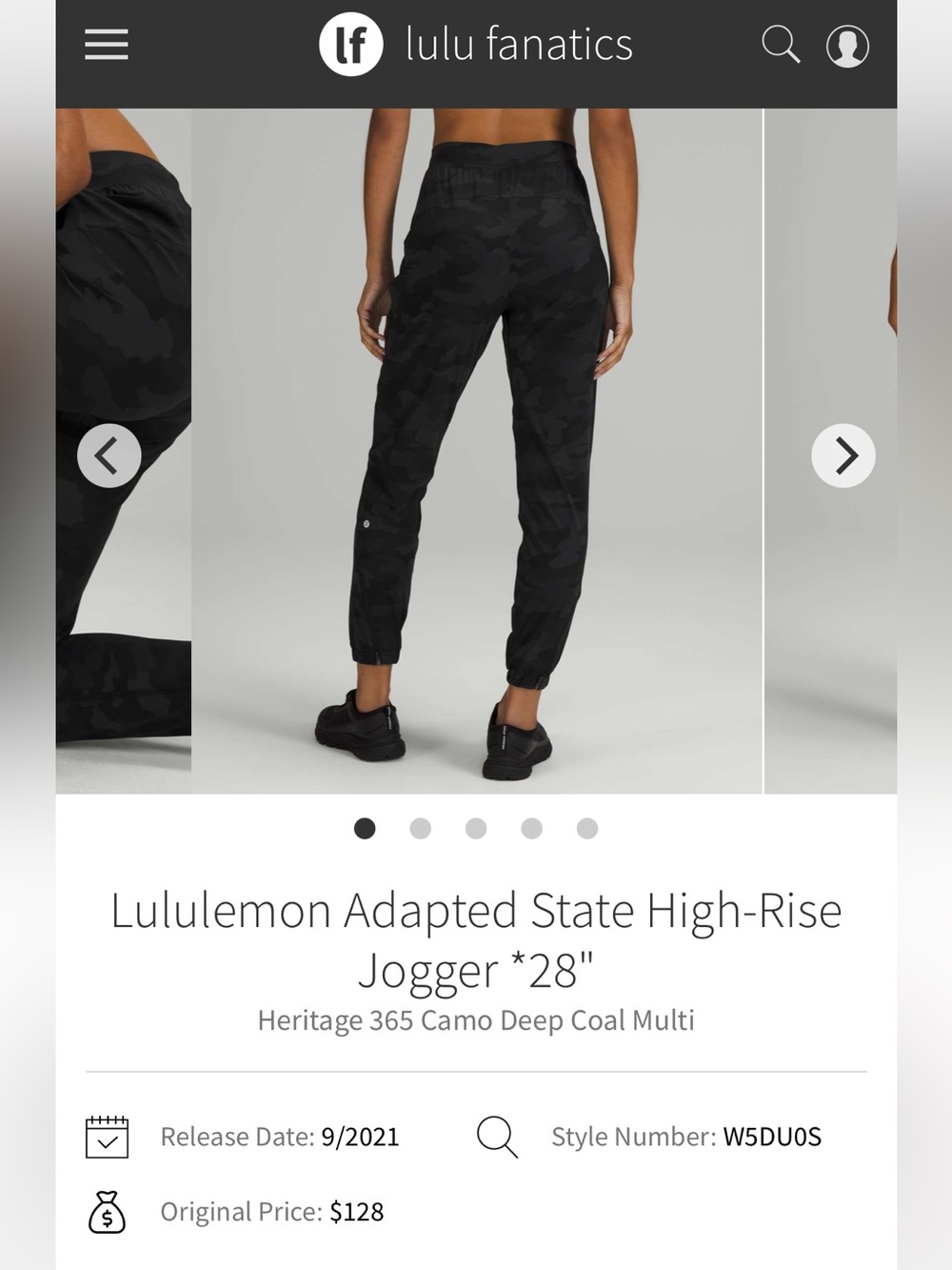 Lululemon Adapted State High-Rise Jogger *28" Heritage 365 Camo Deep Coal Multi - Picture 12 of 13